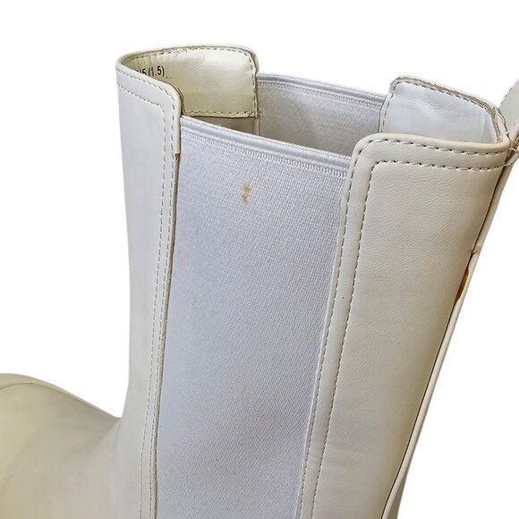 Charles & Keith Lug Sole Platform Rubber / Faux Leather Boots, Cream, Size 38/8 - Picture 9 of 9